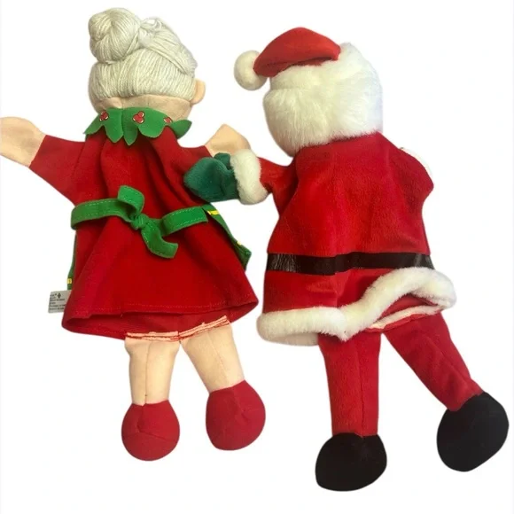 Santa Mrs Claus Hand Puppets Full Body Plush - Picture 3 of 4